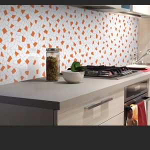 Malla mosaico trencadís Moteado Naranja Brillo 50x50 cm €/m²